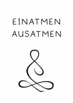 Minimalist German Meditation Art: Einatmen Ausatmen Print Mindfulness Wall Art Poster