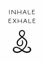 Meditation Poster: Inhale Exhale and Meditation Symbol Mindfulness Wall Art Poster