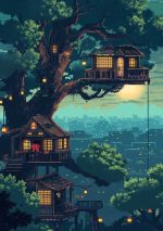 pixel Art AI Print Wall Art Poster