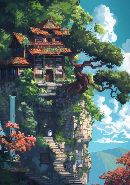 pixel Art AI Print Wall Art Poster