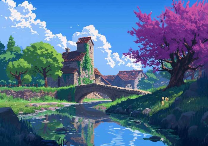 pixel Art Wall Art Metal Aluminum Print - Image 1