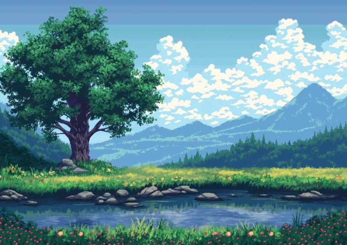 pixel Art Wall Art Metal Aluminum Print - Image 1
